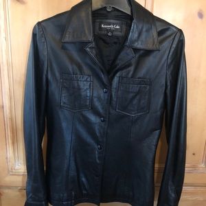Kenneth Cole Black (100% real) Leather Jacket
